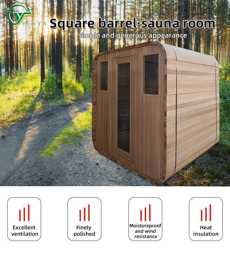 Outdoor Square Barrel Sauna