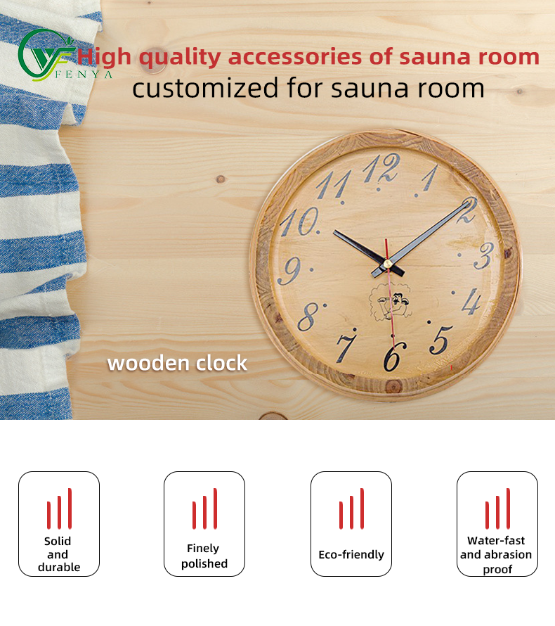 Sauna Room Wooden Clock