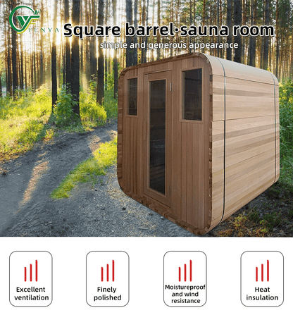 Outdoor Square Barrel Sauna