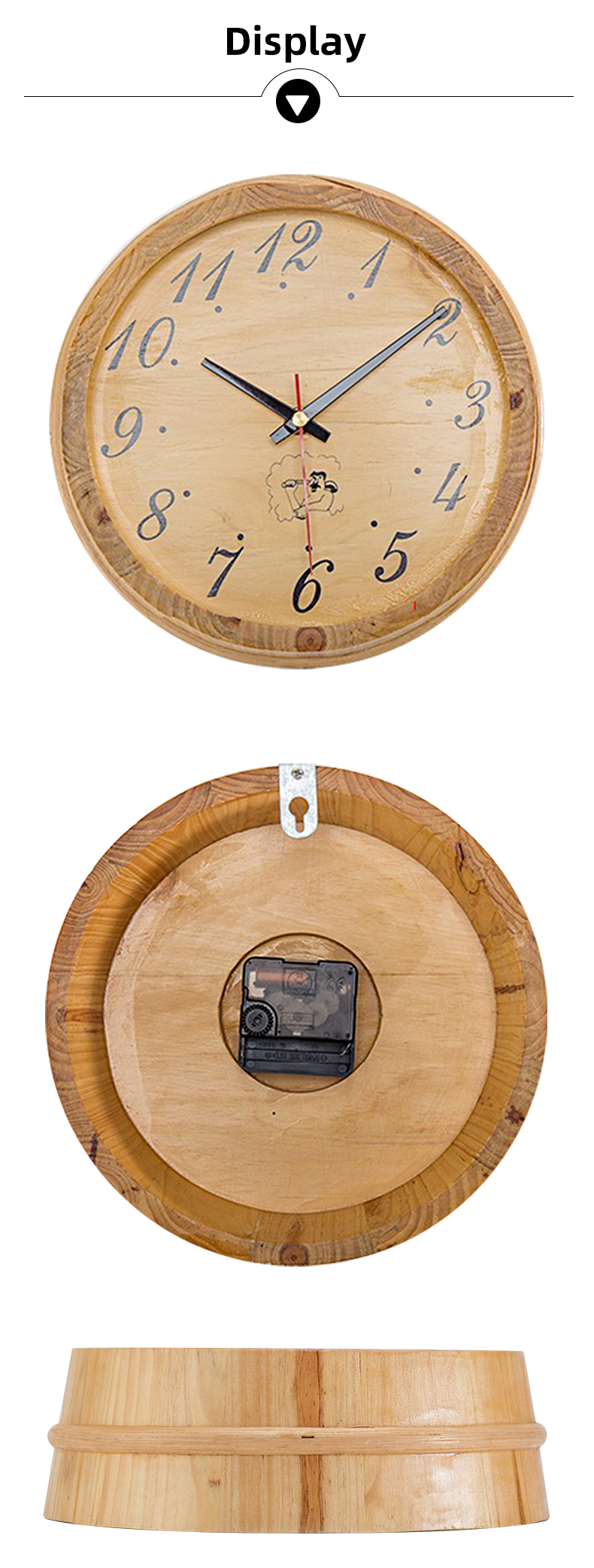 Sauna Room Wooden Clock