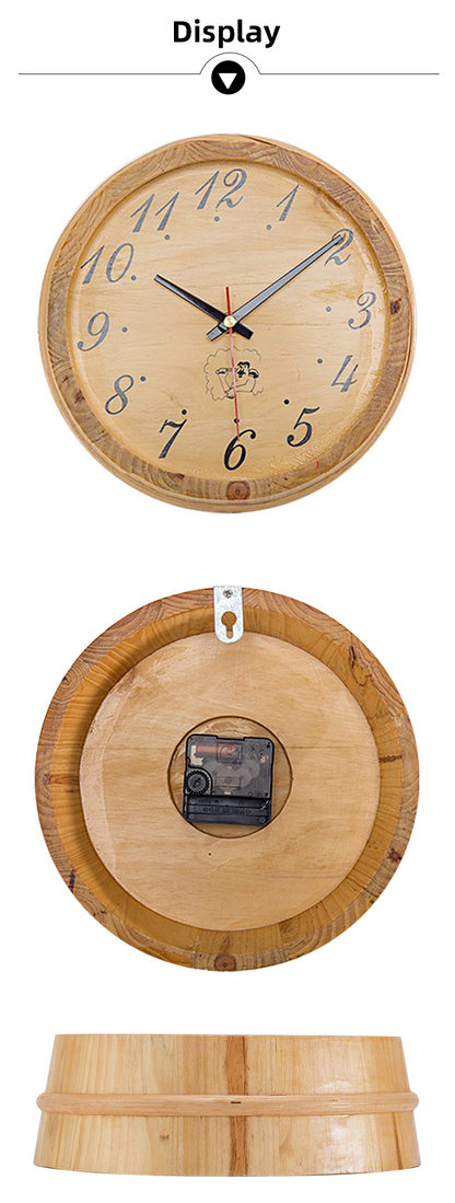 Sauna Room Wooden Clock