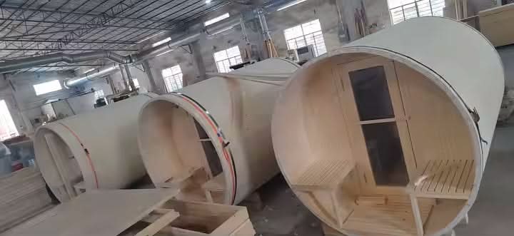 FENYA Factory Customized Outdoor Modern Square Sauna with Full Glass Front, LED Lighting & Smart Control