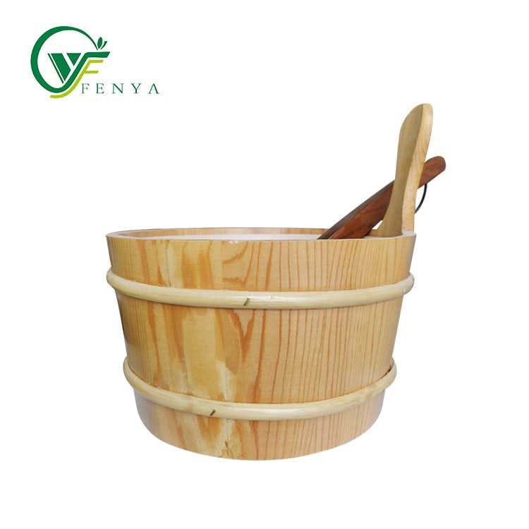 Wooden Bucket and Ladle for Sauna Room Use
