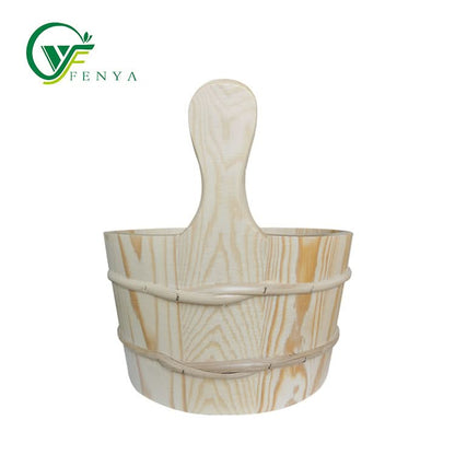 Wooden Bucket and Ladle for Sauna Room Use